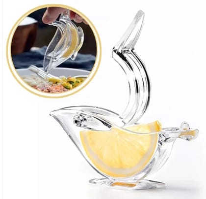 Manual Lemon Slice Squeezer  Transparent Bird-Shaped Citrus Juicer for Lemon, Lime, and Orange (1 Pc / Color Box)