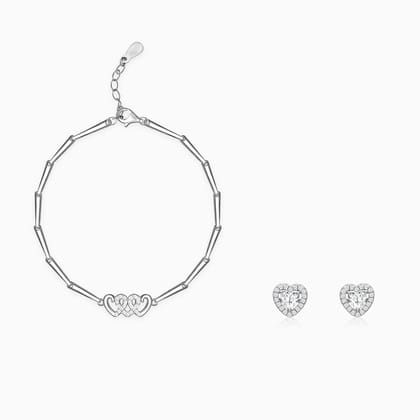 Silver Loving Hearts Set