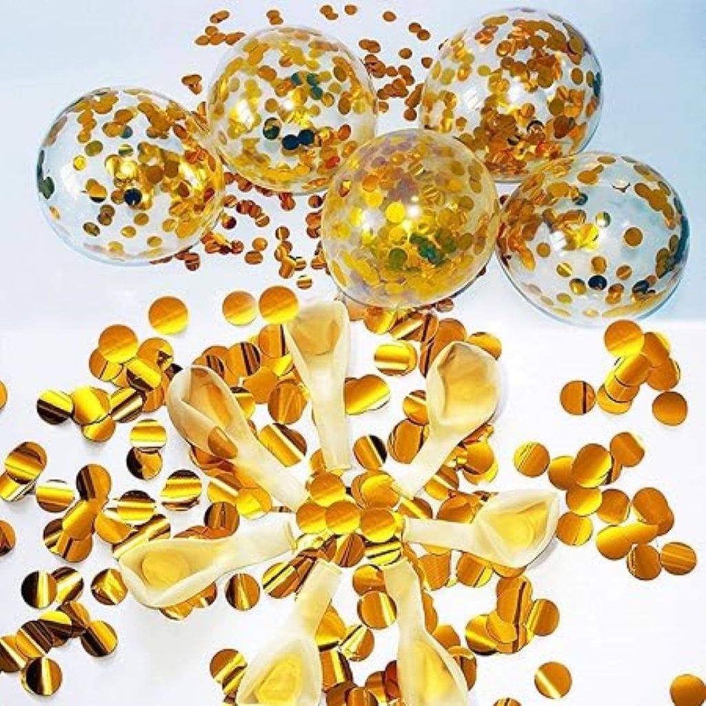 Golden Polka Dot Round Confettis for Table Decoration - 25 Grams - Party and Festive Needs | Buy online on ZillyBuy