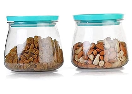 Neel House Air Tight Plastic Matka Shape Container Set Of 2 (Multi Color)