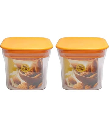 Analog Kitchenware Dal/Pulse/Grocery Polyproplene Orange Food Container ( Set of 2 )