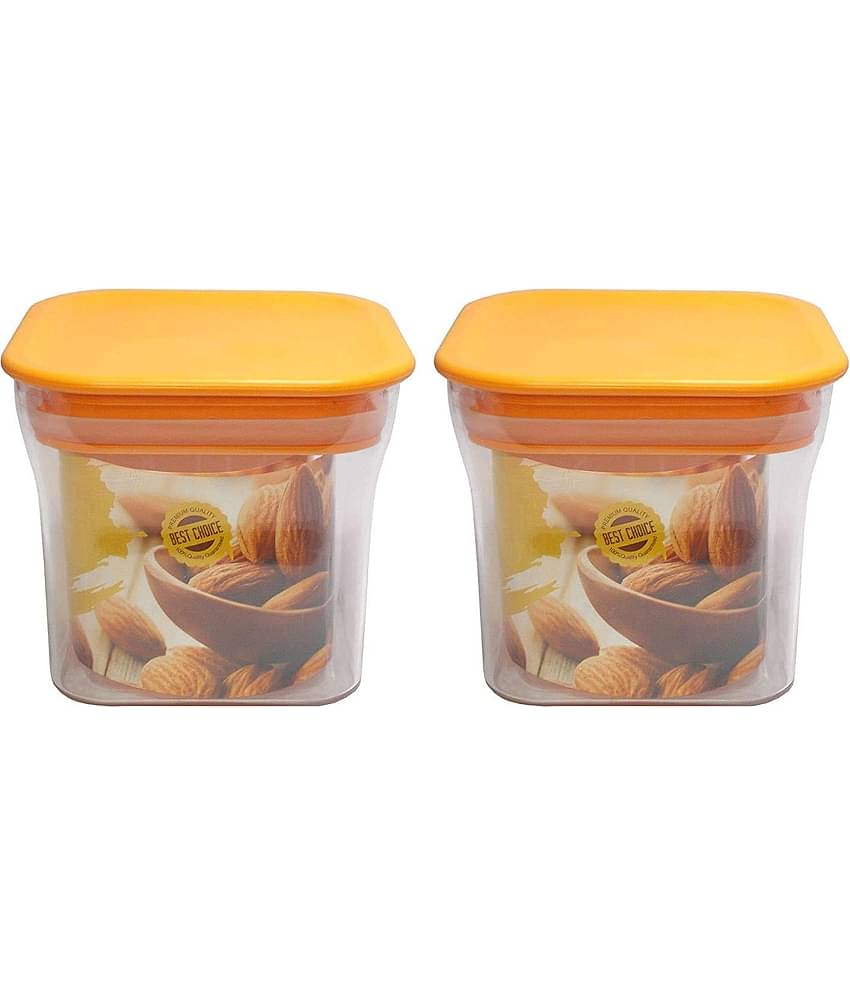 Analog Kitchenware Dal/Pulse/Grocery Polyproplene Orange Food Container ( Set of 2 )