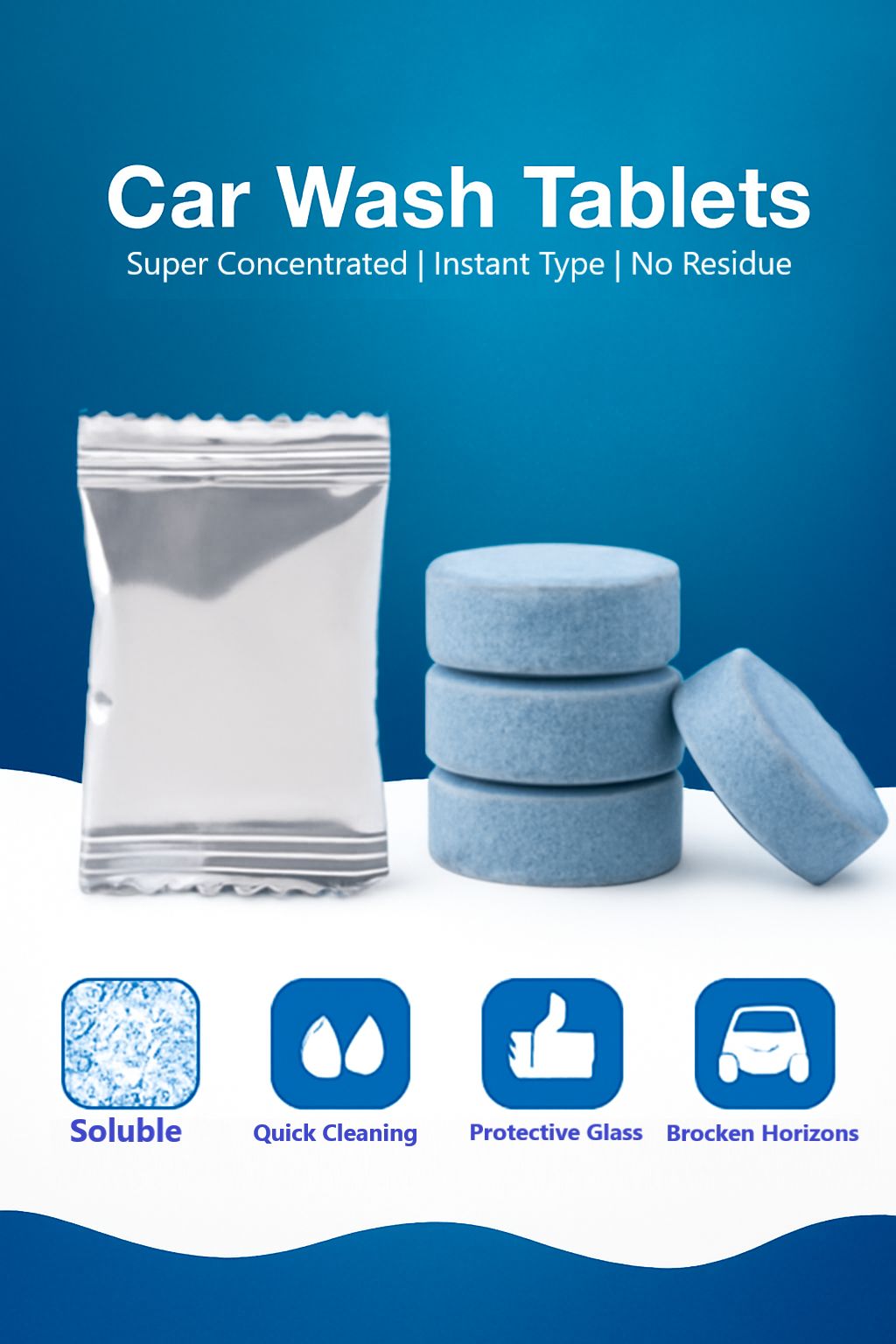 Car Windshield Cleaning Tablet, Concentrate Vehicle Glass Cleaner Tablet