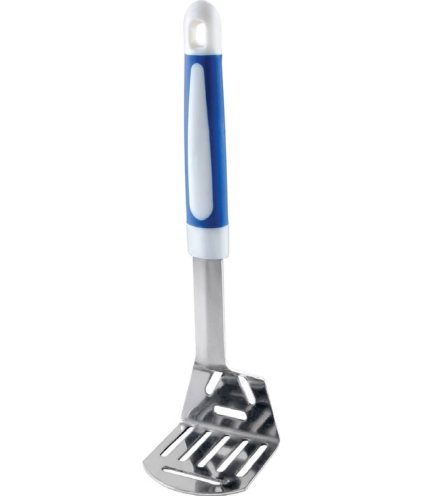 HomePro Kitchenware Potato Masher Stainless Steel Plastic Handle Pack of 1 (Blue)