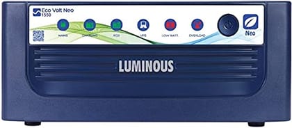 Luminous Eco Volt Neo 1550 Pure Sine Wave 1400VA/12V Inverter supports 1 Battery each of 12V for Home, Office and Shops