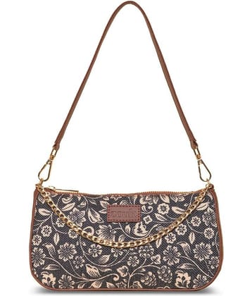 Zouk Shoulder Bag Jute Set of 1 ( Black )