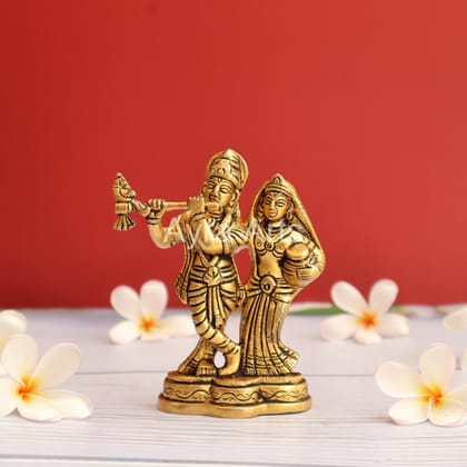 Divine Beauty Buy Exquisite Brass Radha Krishna Statue - 4.3 inch Height Divine Beauty Buy Exquisite Brass Radha Krishna Statue - 4.3 inch Height
