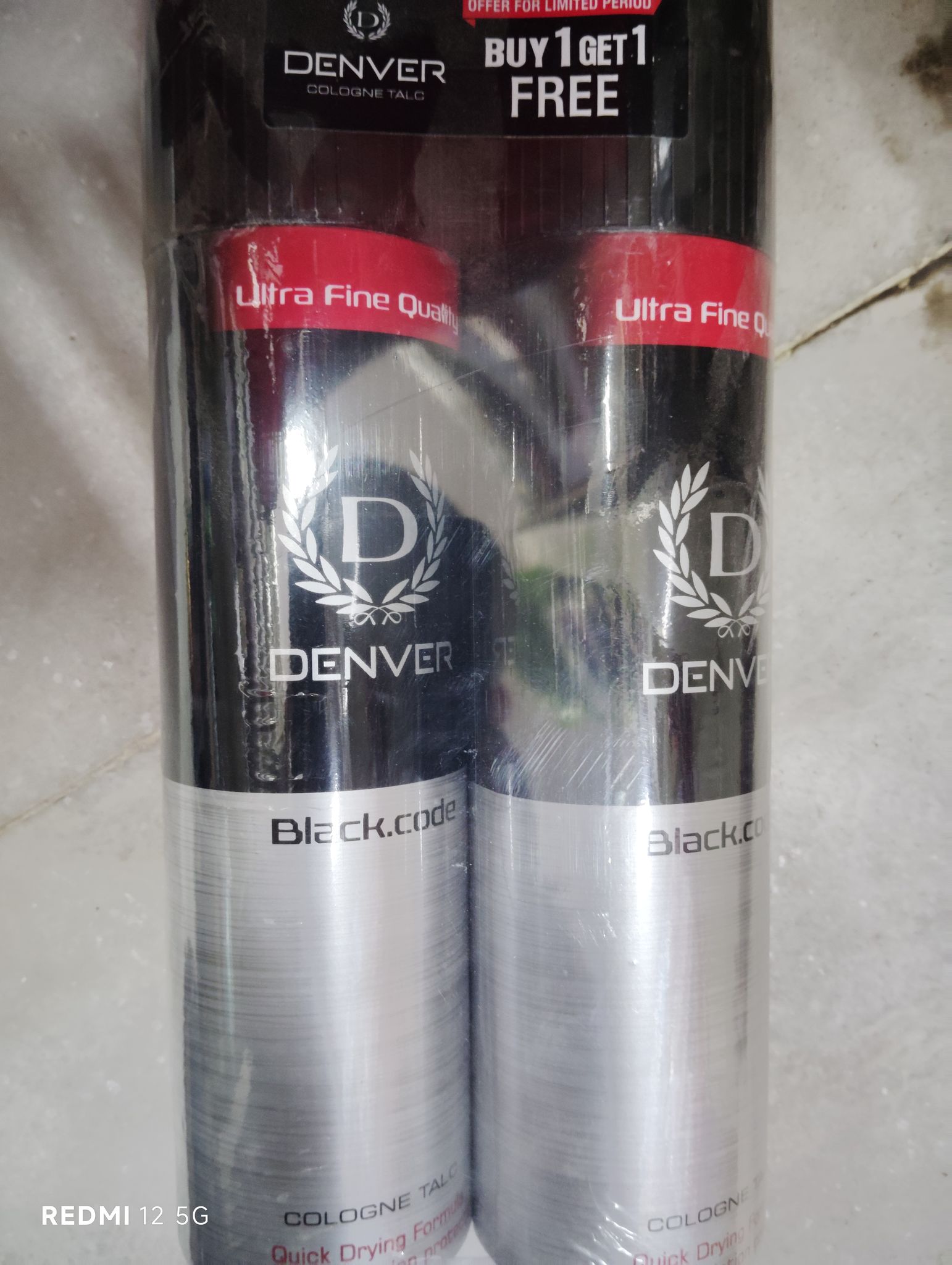 Denver black code cologne talc buy 1 get 1