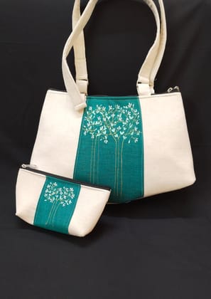 Hand Painted White Bag