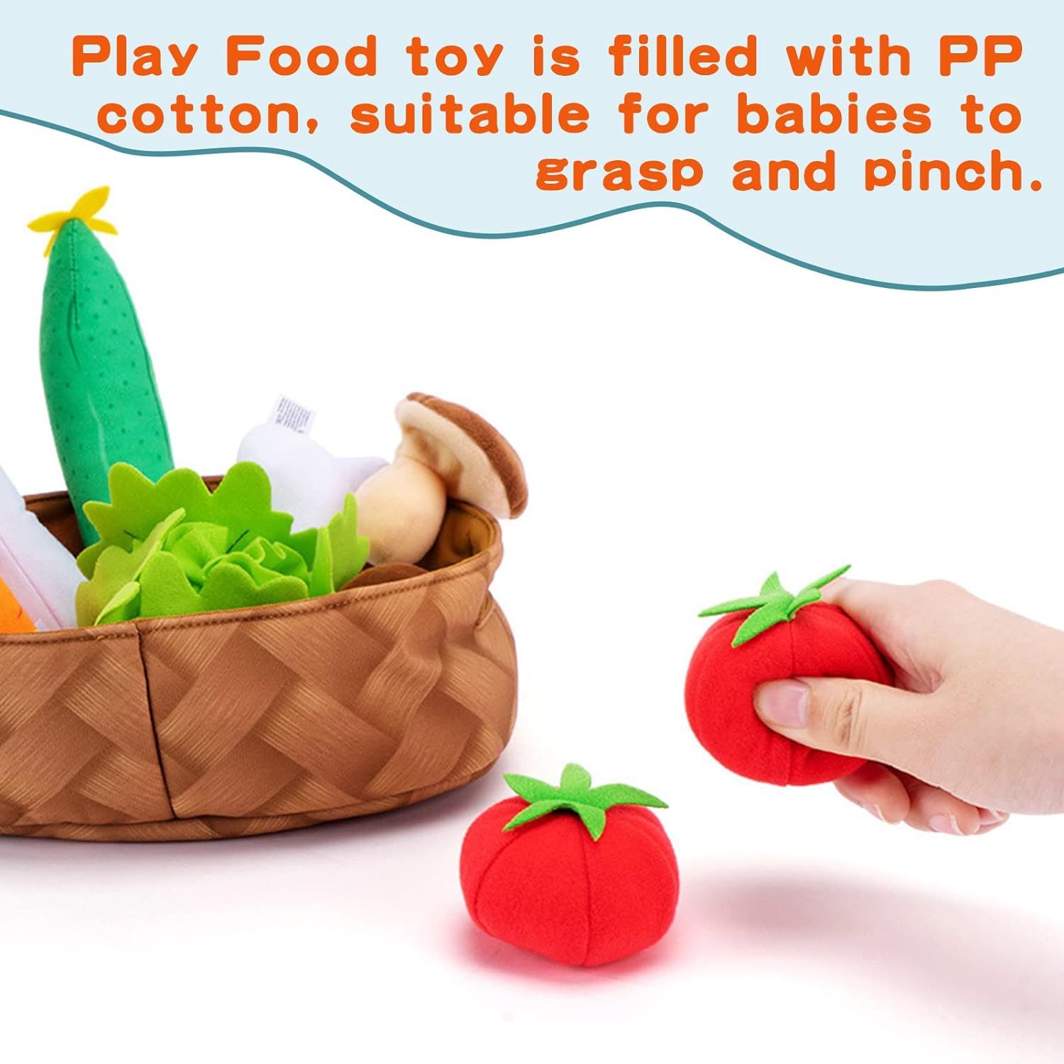 Peelabe Play Food Toys | Vegetable Basket for Toddlers