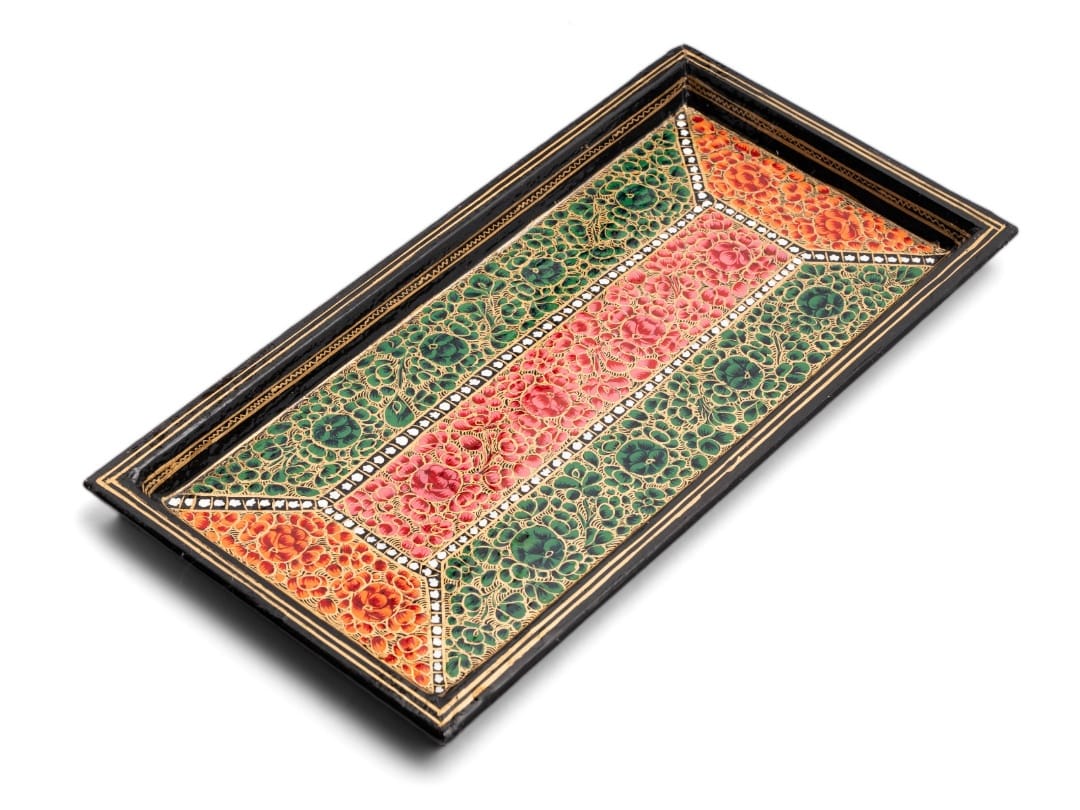 Paper Mache Tray: Floral Panels