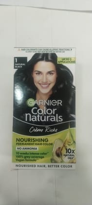 Garnier Color Naturals 1 Natural Black Crème riche Nourishing Permanent hair color No ammonia 