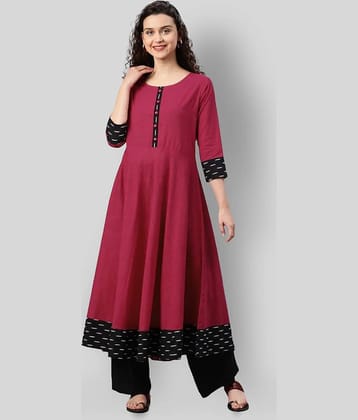 Yash Gallery Pack of 1 Cotton Blend Solid Flared Women's Kurti - ( Multicolor )