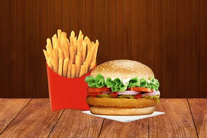 Veggie burger + crispy fries