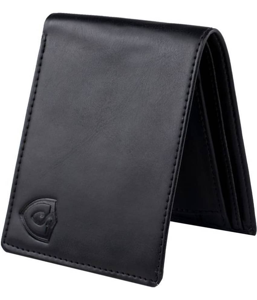 Keviv Leather Solid Men's Two Fold Wallet With 5 Slots For Card ( Black , Pack of 1 )