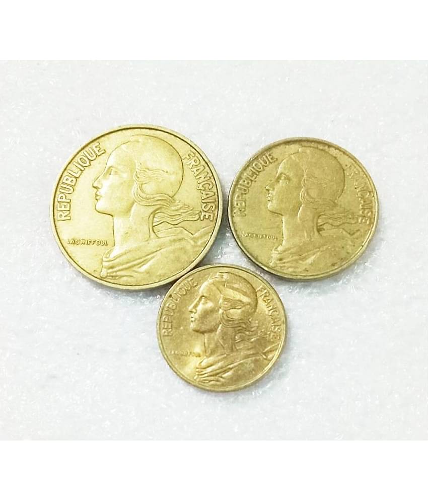 RARE COMBINATION OF SAME COUNTRY FRANCE 3 DIFFERENT DENOMINATION,,20 CENTS,,10 CENTS,,5 CENTS COIN IN GOOD CONDITION