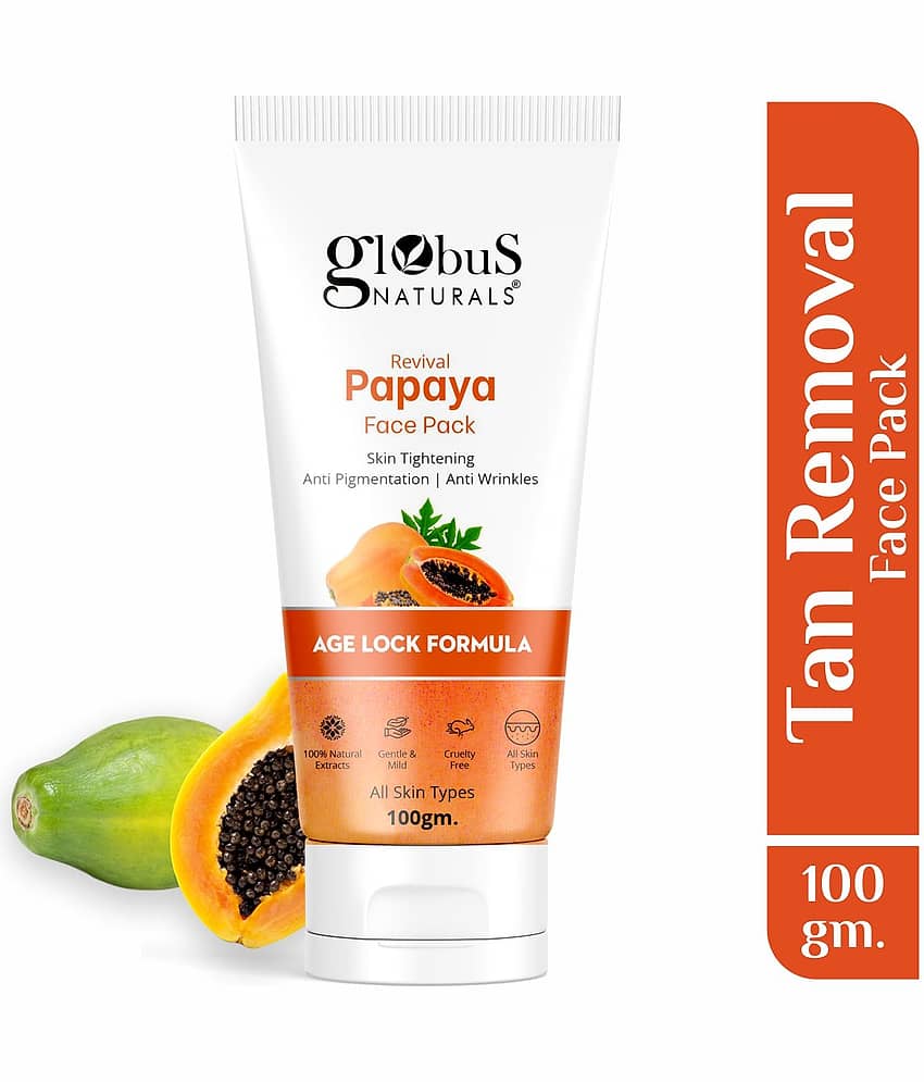 Globus Naturals Papaya Face Pack, Tan Removal, Normal Skin, 100gm