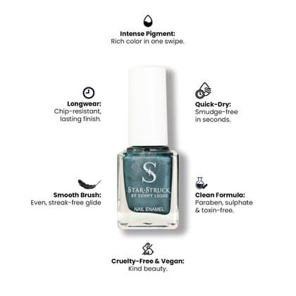 StarStruck by Sunny Leone - Galaxy Blue - Metallic Nail Polish | High-Impact Shine, Chip-Resistant & Quick Dry