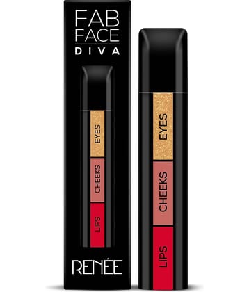RENEE Fab Face 3 In 1 Makeup Stick Diva, Includes Eyeshadow, Blush & Lipstick, 4.5gm
