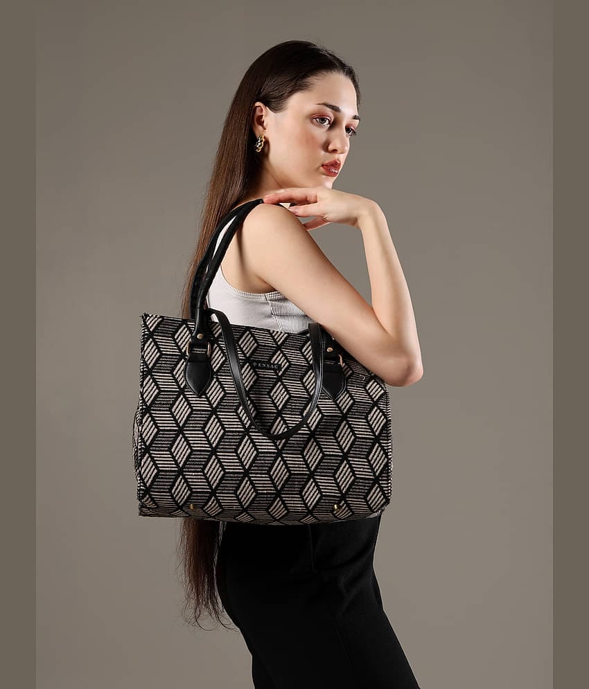 ENSAC Tote Bag Cotton Set of 1 ( Black )