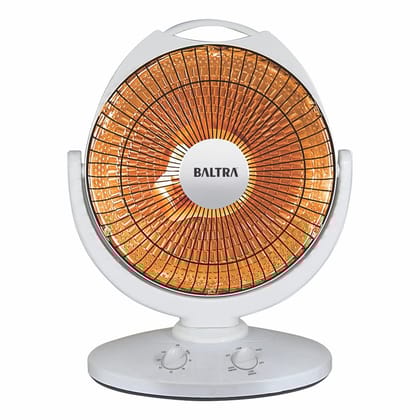 Baltra Sun Heater BTH136 900 Watt | Electric Room Heater For Home | 2 Heat Setting | Tip Over Switch for Protection | Angle Adjustment | ISI Mark | 1 Year Warranty (White)