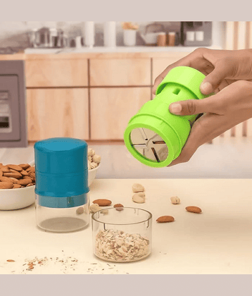 VillWin Dry Fruit Cutter_2 Green Plastic Mannual Chopper 150 ml ( Pack of 2 )