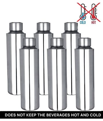 AKG Stainless Steel Silver 900 mL Steel Water Bottle set of 6