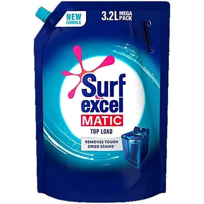 Surf Excel Matic Top Load Liquid Detergent, 3.2 L Pouch