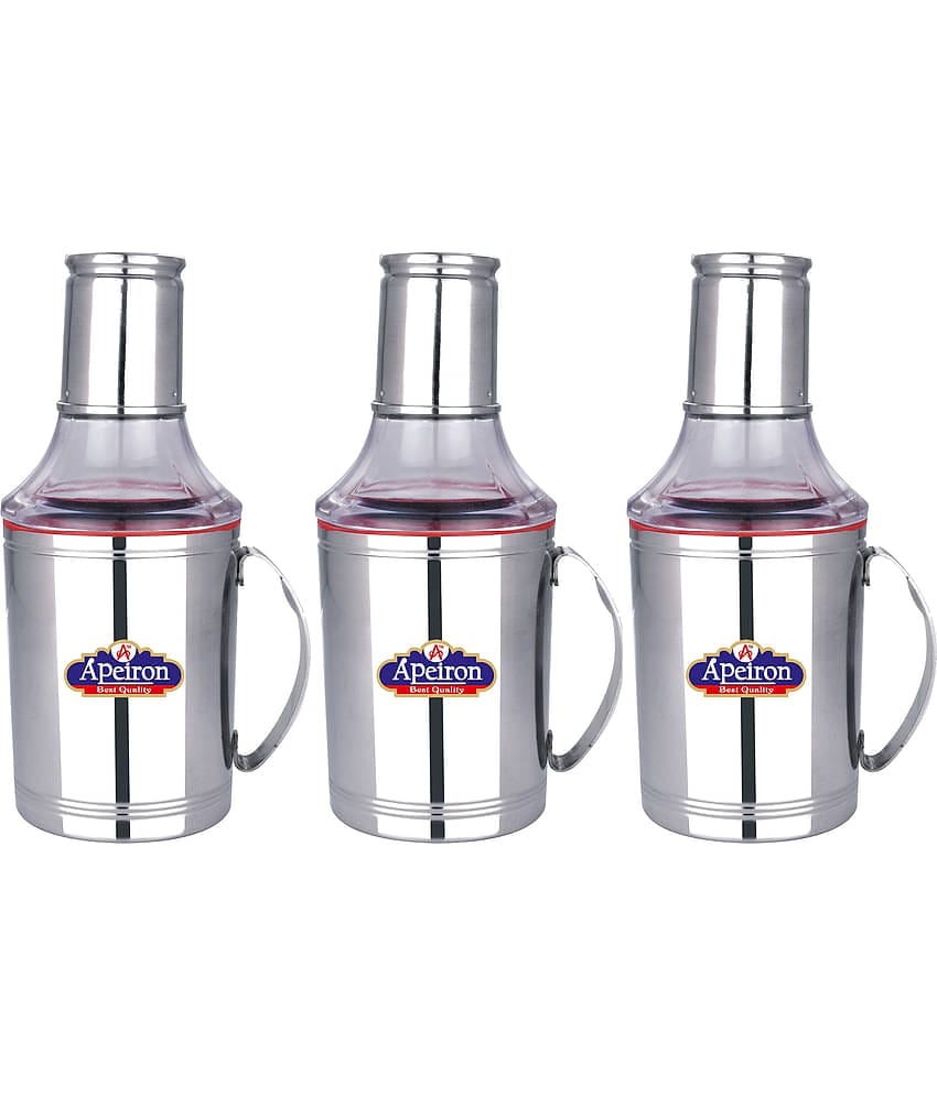 APEIRON STAINLESS Steel Oil Container/Dispenser Set of 3 750 mL