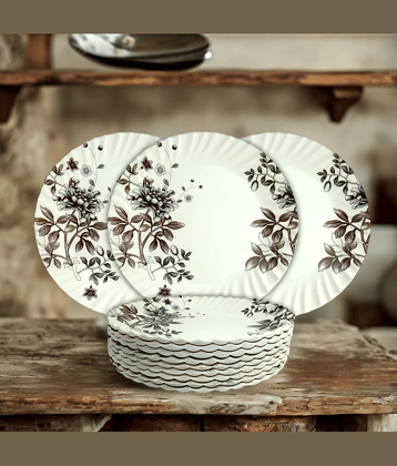 kitchrox 12 Pcs Melamine Multi Color Half Plate