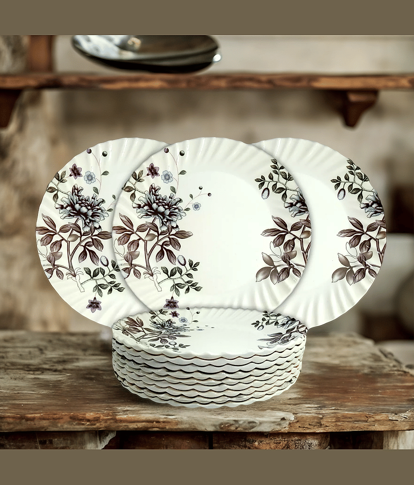 kitchrox 12 Pcs Melamine Multi Color Half Plate