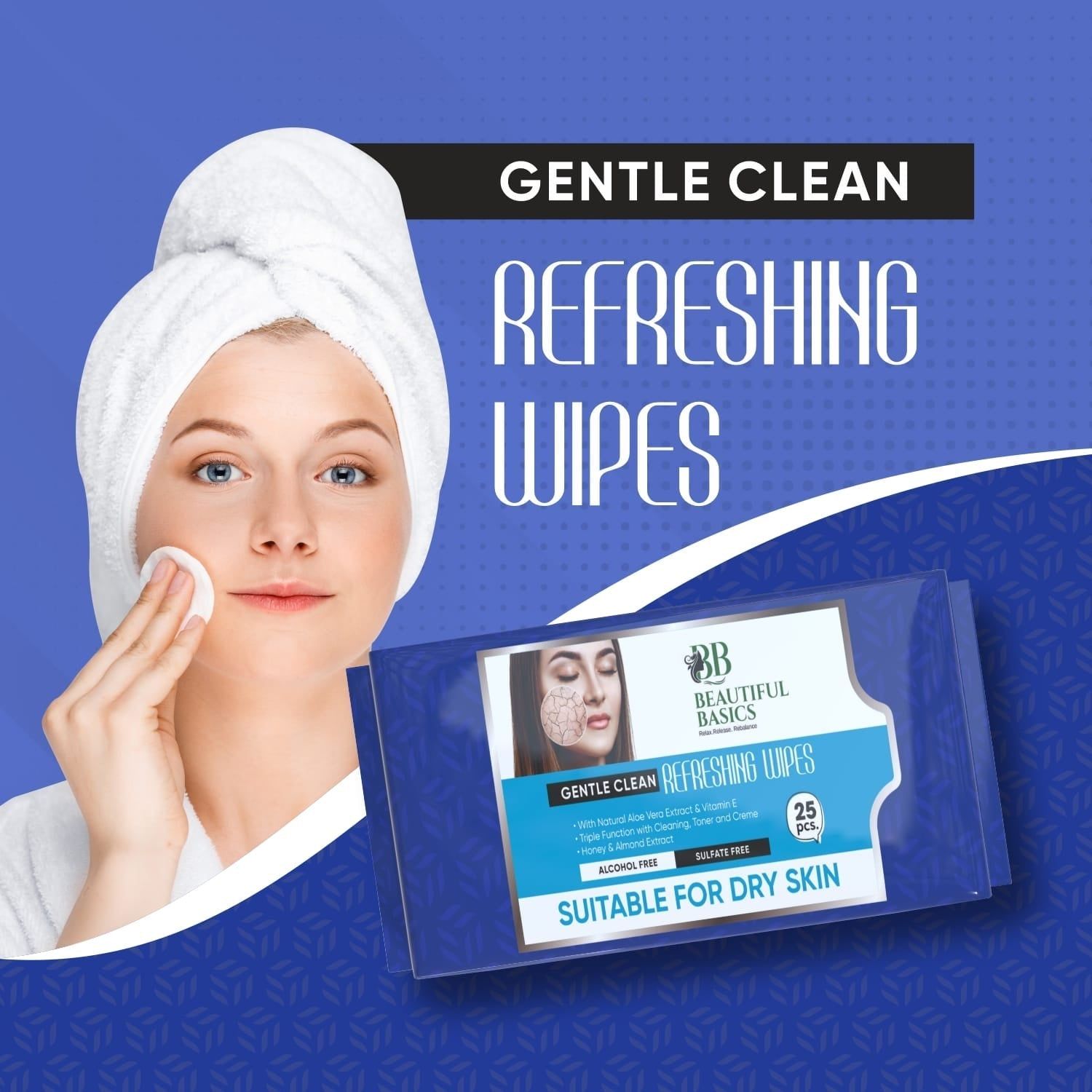 Refreshing Wet Wipes for Face | Facial Cleansing | Refreshing & Skin Hydration| Soothing for skin | pH Balance & Alcohol Free | Nourishing with Fruit extract | 25 Wipes_assorted colour