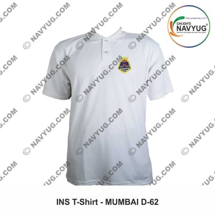 ArmyNavyAir INS Mumbai T-Shirt (Small) | Premium Polo with Emblem | Defence & Casual Wear