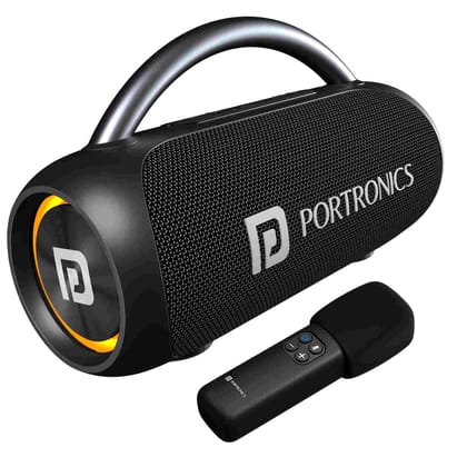 Portronics 30W Radiant 2 Portable Bluetooth Speaker with Wireless Karaoke Mic (Black)