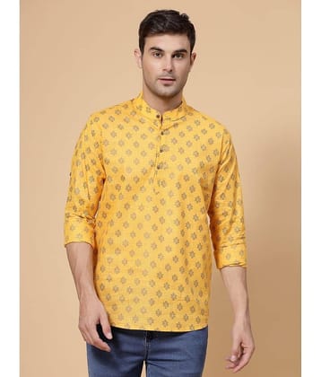 allan peter Navy Blue Cotton Men's Regular Kurta ( Pack of 1 )