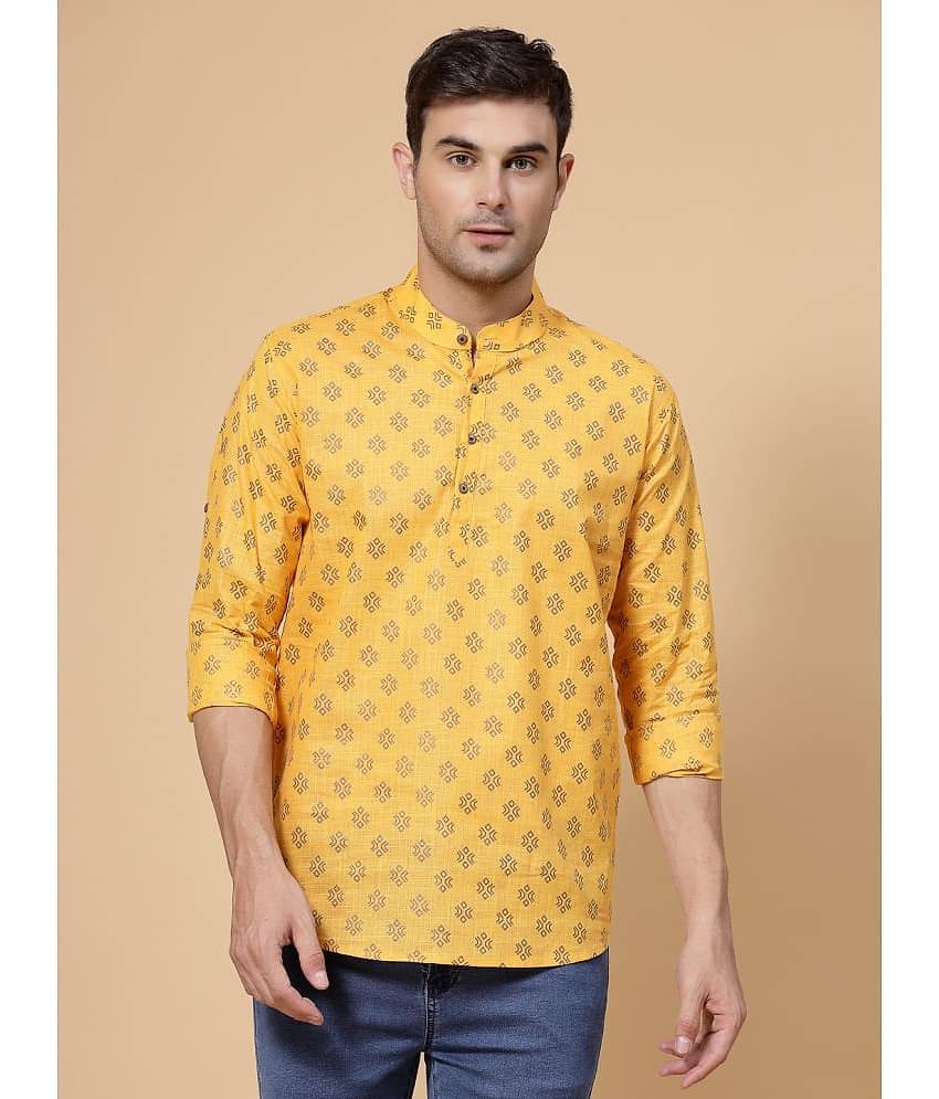 allan peter Navy Blue Cotton Men's Regular Kurta ( Pack of 1 )