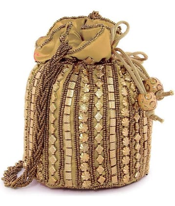 Bulbul Gold Silk Potli