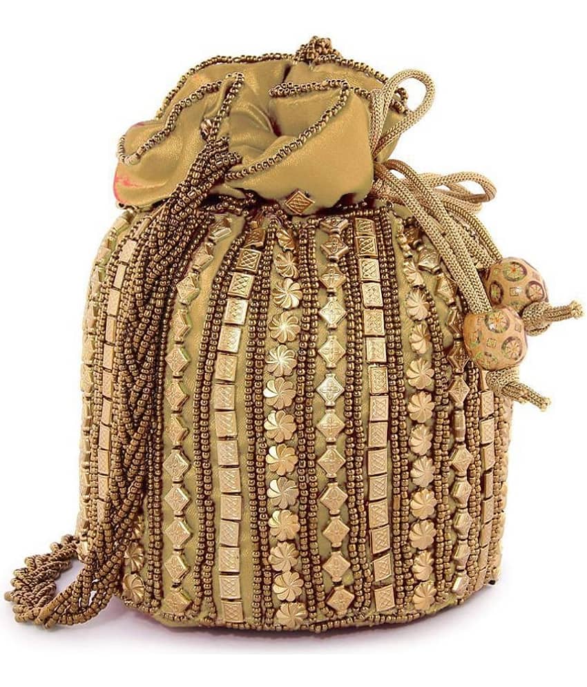 Bulbul Gold Silk Potli