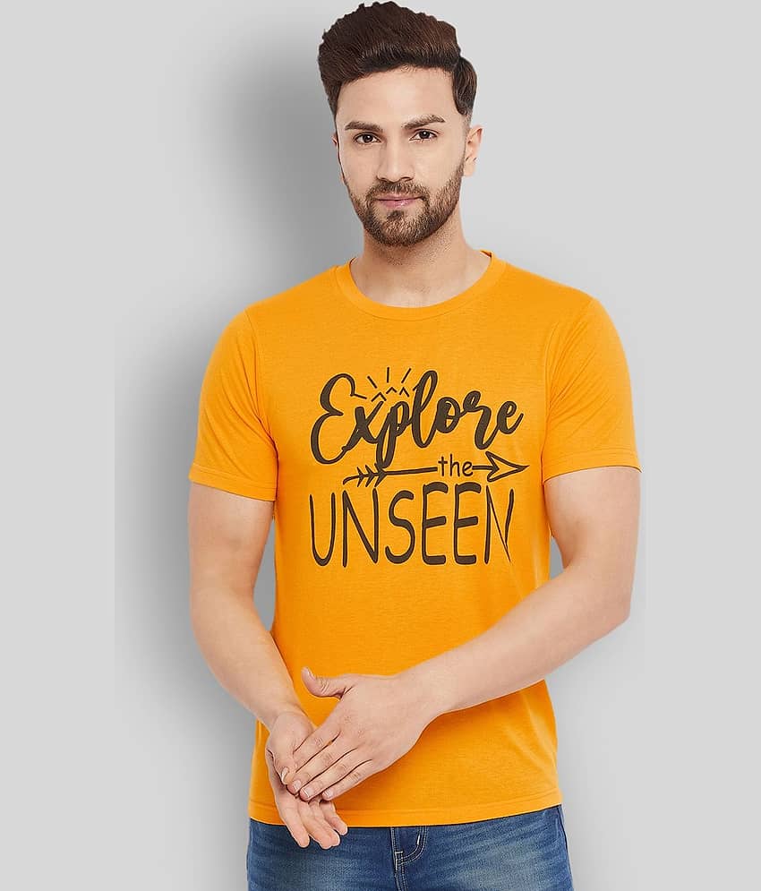 The Million Club Pack of 1 Cotton Blend Regular Fit Men's T-Shirt ( Yellow )