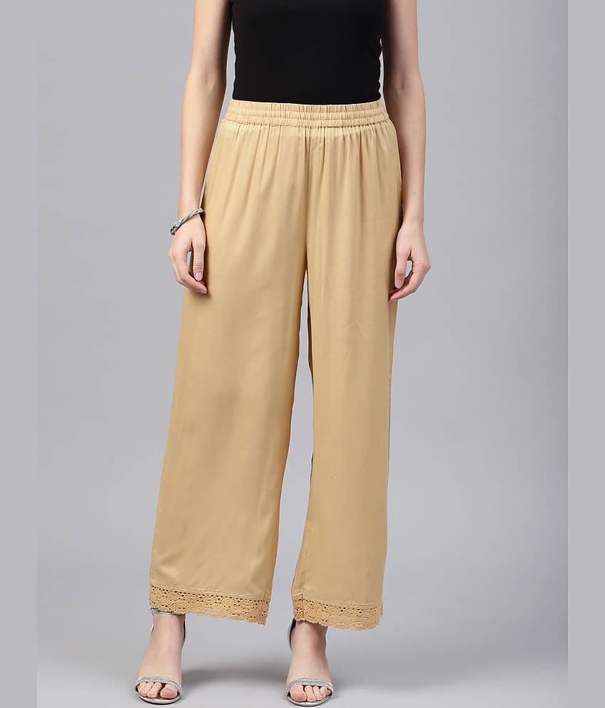 Juniper - Gold Rayon Women's Palazzo ( Pack of 1 )