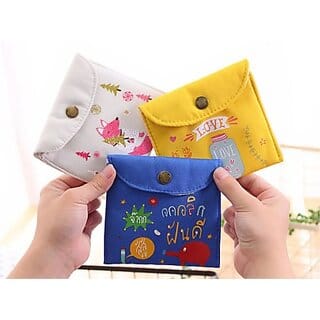 Multicolor Sanitary Pad Pouch - Stylish and Compact Organizer for Menstrual Hygiene Essentials