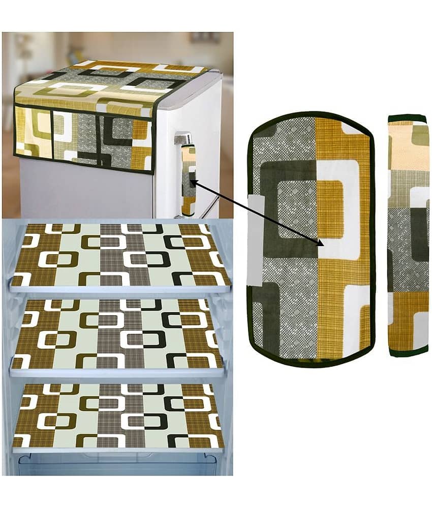 E-Retailer Set of 6 PVC Green Fridge Top Cover