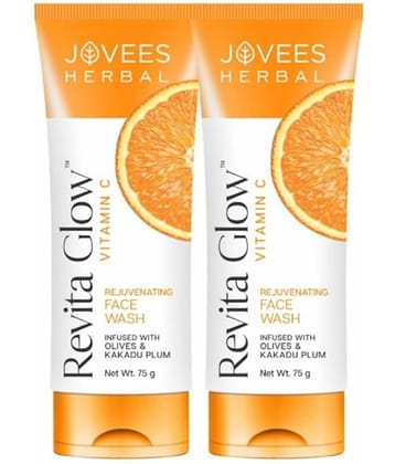 Jovees Herbal Revita Glow Vitamin C Face Wash For Skin Brightening & Hydrates Skin 75g (Pack of 2)