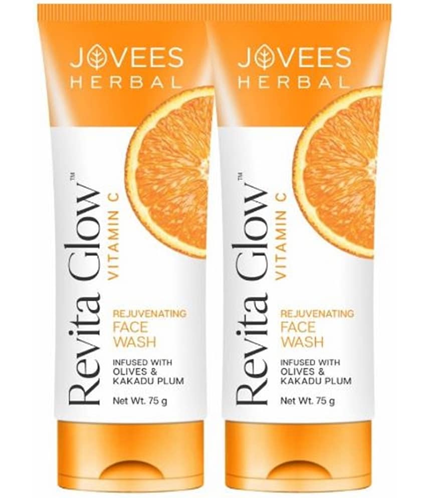 Jovees Herbal Revita Glow Vitamin C Face Wash For Skin Brightening & Hydrates Skin 75g (Pack of 2)