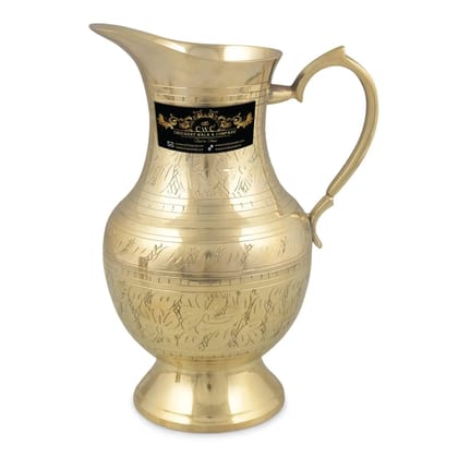 Pure Brass Embossed Design Mughlai Style Jug 1050 Ml