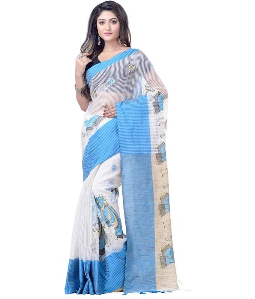 Desh Bidesh Cotton Striped Saree With Unstitched Blouse Piece ( Multicolor )