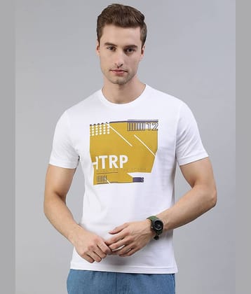 Huetrap Pack of 1 Cotton Blend Regular Fit Men's T-Shirt ( White )