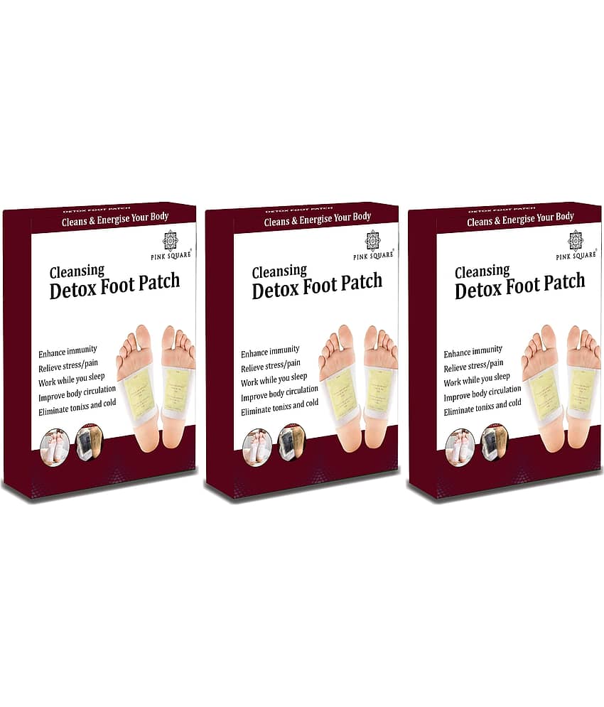 pink square Foot Pain Relief Patch ( Pack of 3 )