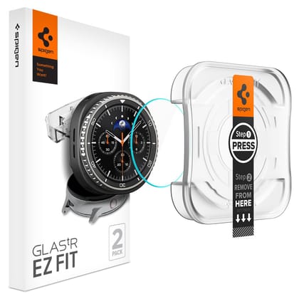 Spigen Glas.tR EZ Fit Tempered Glass Screen Protector Guard for Galaxy Watch 8 Classic (46mm) [2 Pack] Spigen Glas.tR EZ Fit Tempered Glass Screen Protector Guard for Galaxy Watch 8 Classic (46mm) [2 Pack] - Transparent