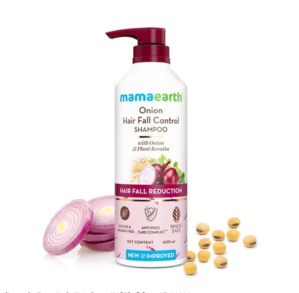 Mamaearth Onion Shampoo for Hair Growth and Hair Fall Control with Onion and Plant Keratin | Reduces Hair Fall | Strengthens & Smoothens Hair | For Men & Women | 600ml Mamaearth Onion Shampoo for Hair Growth and Hair Fall Control with Onion and Plant Ker Mamaearth Onion Shampoo for Hair Growth and Hair Fall Control with Onion and Plant Keratin | Reduces Hair Fall | Strengthens & Smoothens Hair | For Men & Women | 600ml Mamaearth Onion Shampoo for Hair Growth and Hair Fall Control with Onion and Plant Ker